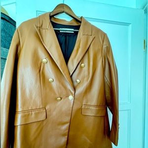 Gorgeous Faux Leather Zara Blazer with unique buttons